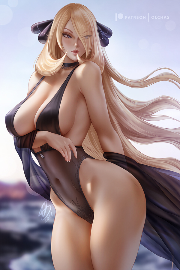 This is a pixiv picture whose title is Cynthia / シロナ.