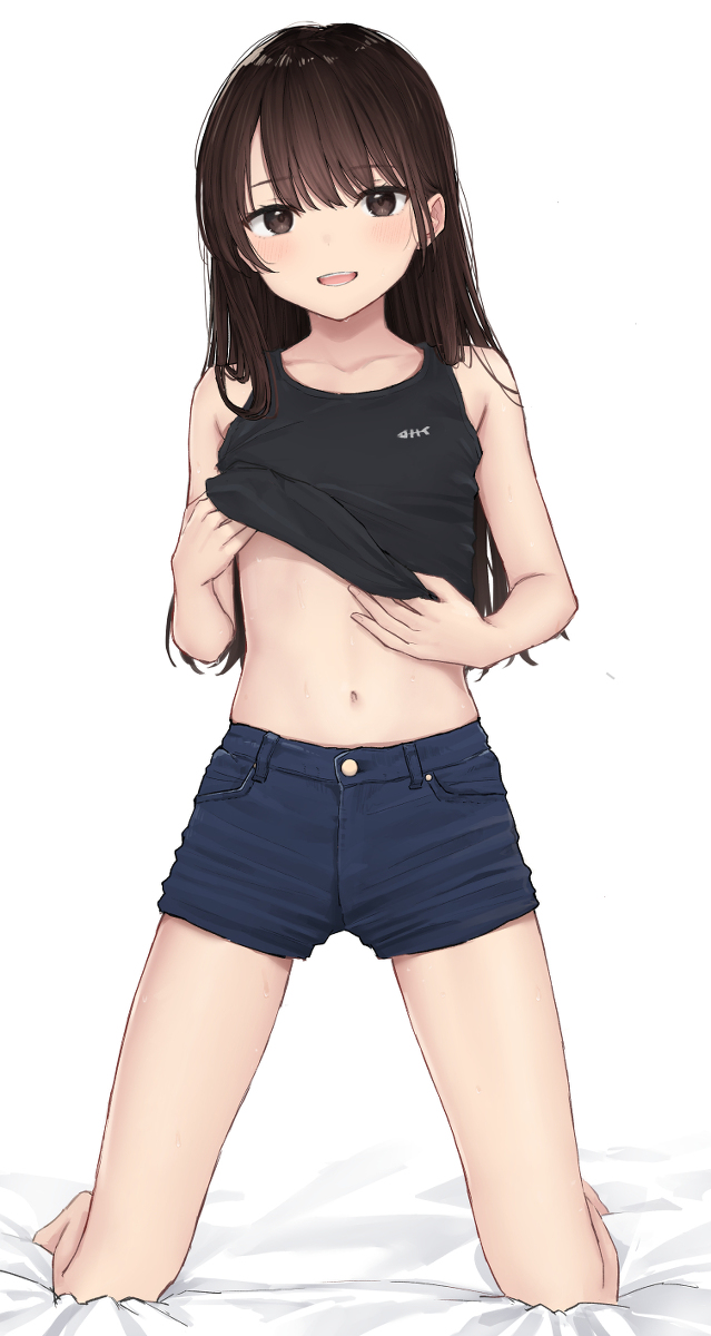 This is a pixiv picture whose title is 「暑いねー」.