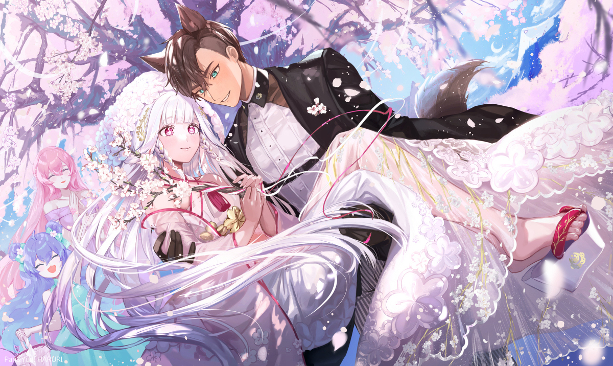 This is a pixiv picture whose title is 𝓦𝓮𝓭𝓭𝓲𝓷𝓰.
