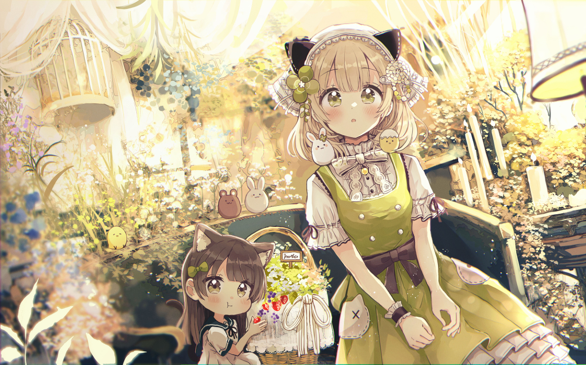 This is a pixiv picture whose title is 村娘の植物部屋.