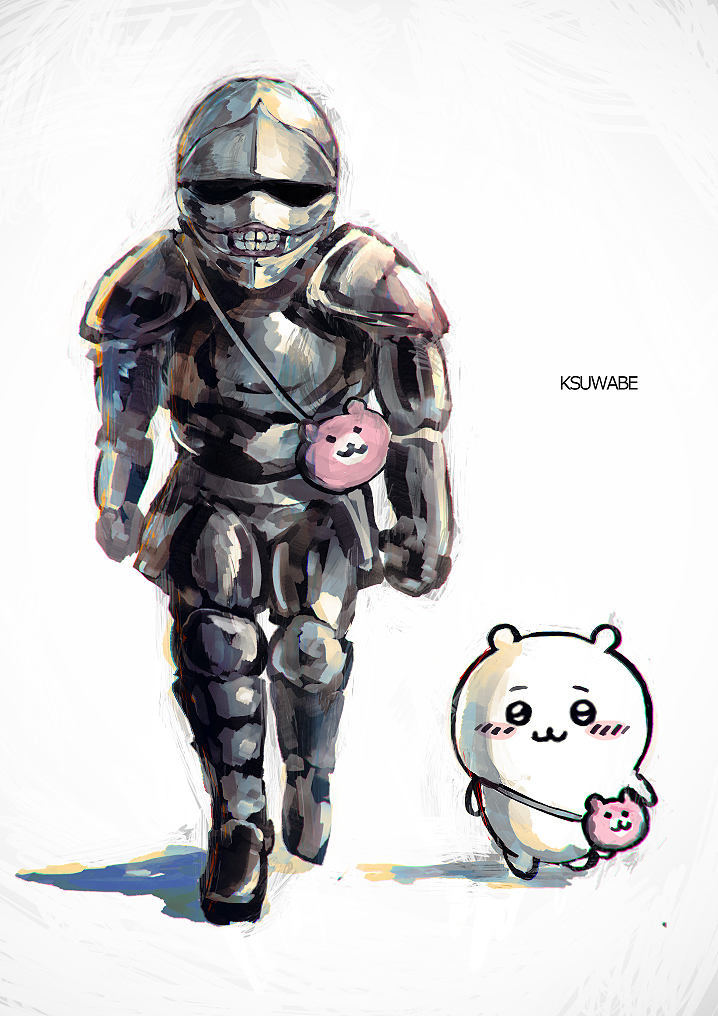 This is a pixiv picture whose title is 鎧さん＆ちいかわ.