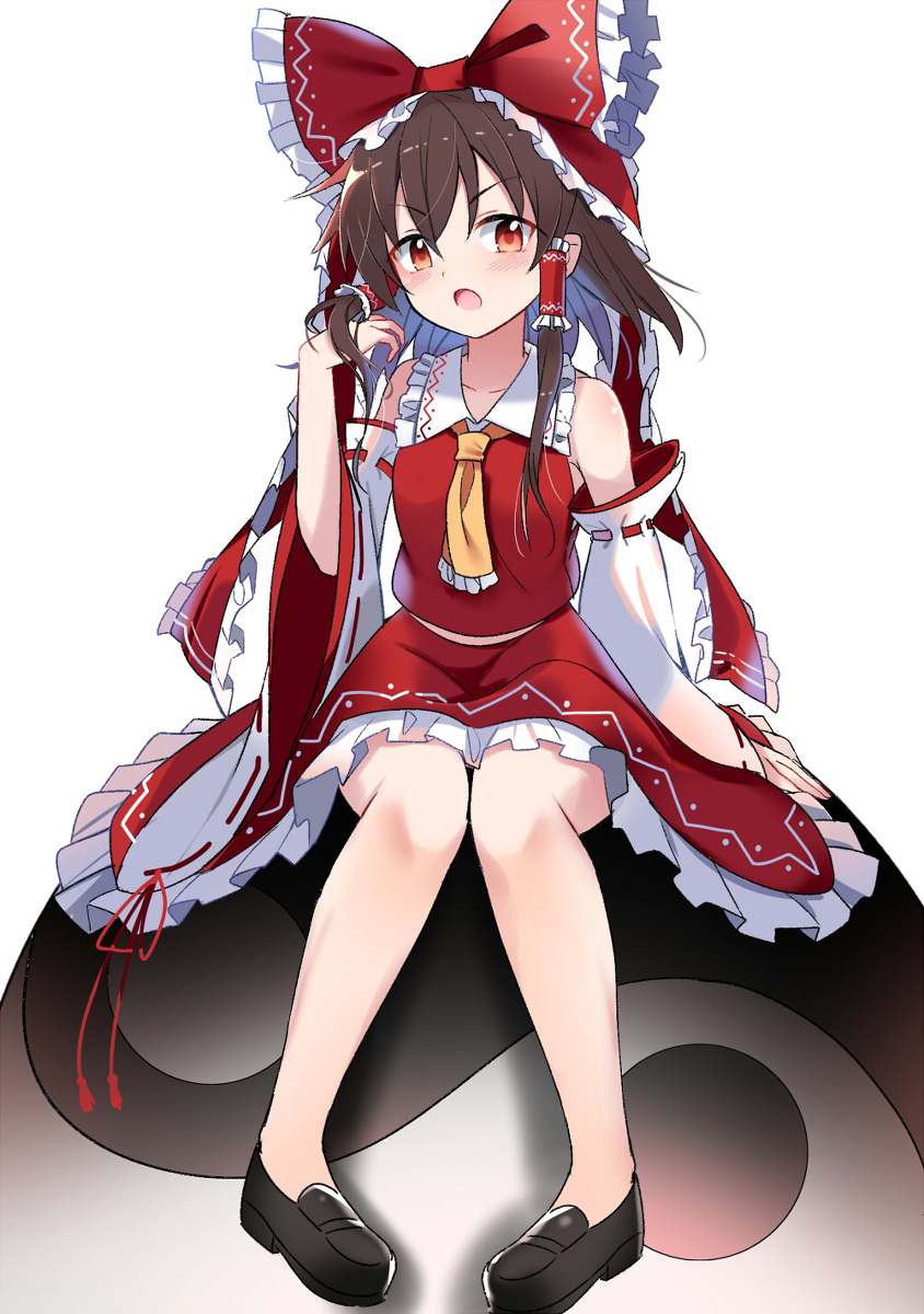 This is a pixiv picture whose title is おすわり霊夢さん.