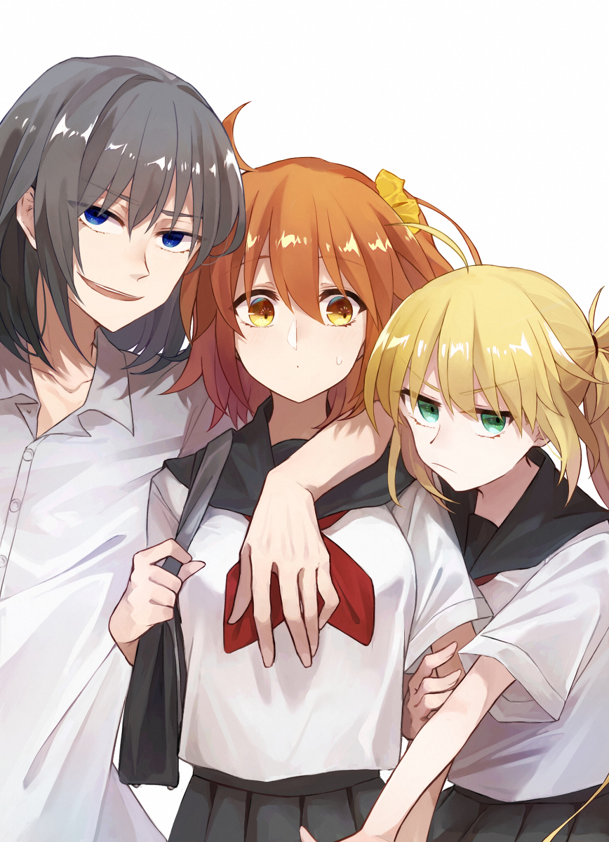 This is a pixiv picture whose title is 躍動トリオ(※現パロ).