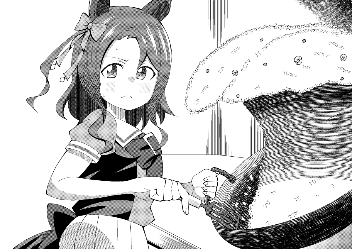 This is a pixiv picture whose title is チャーハンを作るキングヘイロー.