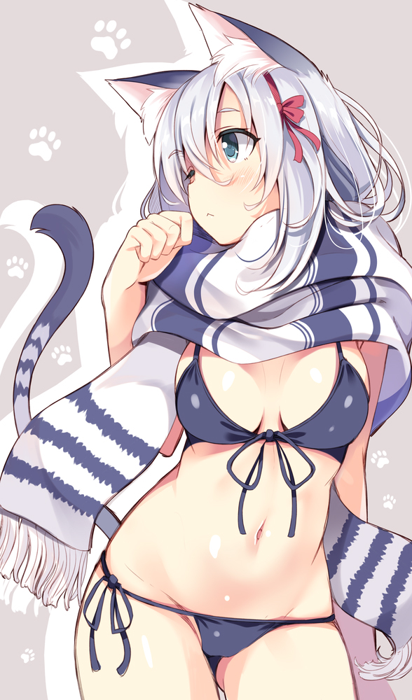 This is a pixiv picture whose title is 猫の子.