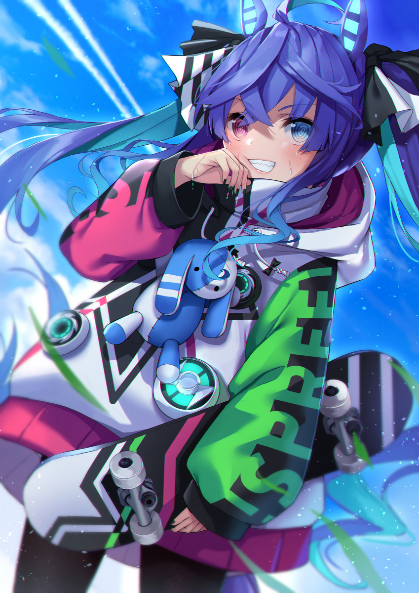 This is a pixiv picture whose title is ターボ師匠×スケボー.