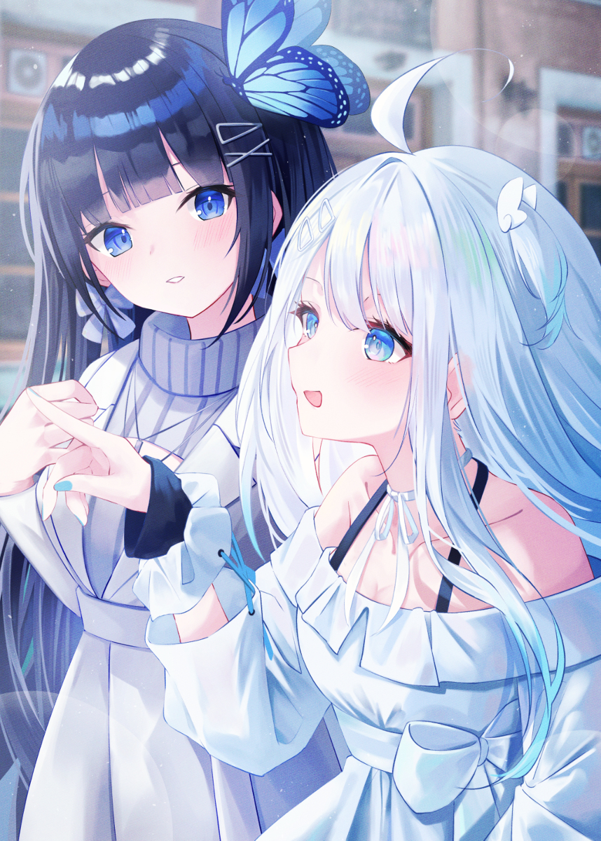 This is a pixiv picture whose title is 母娘デート💙.