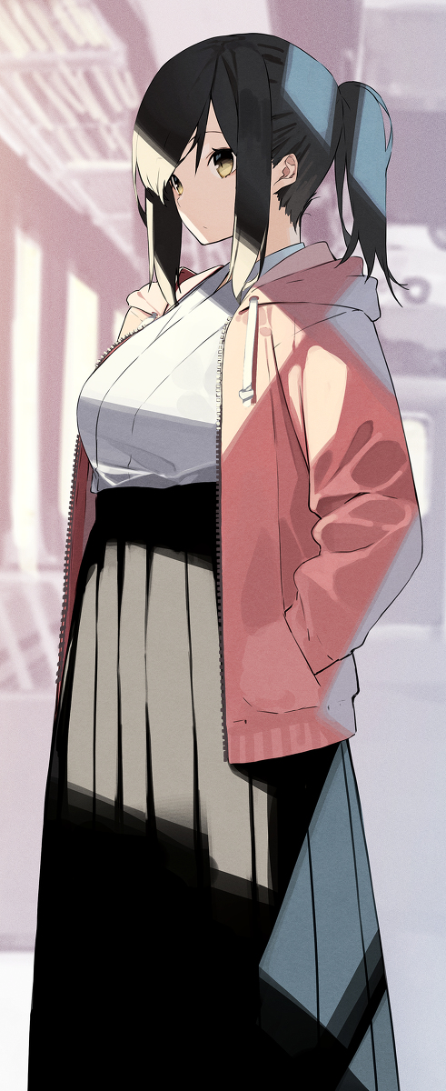 This is a pixiv picture whose title is 袴パーカー.