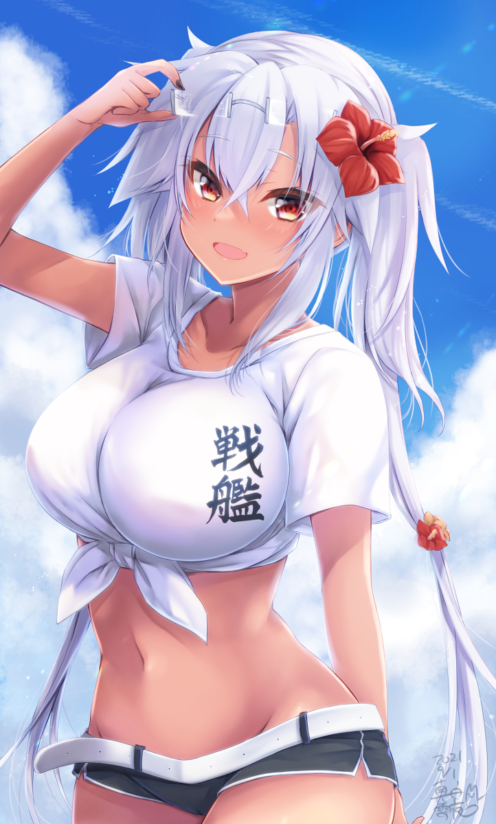 This is a pixiv picture whose title is 戦艦Tシャツ武蔵しゃん.