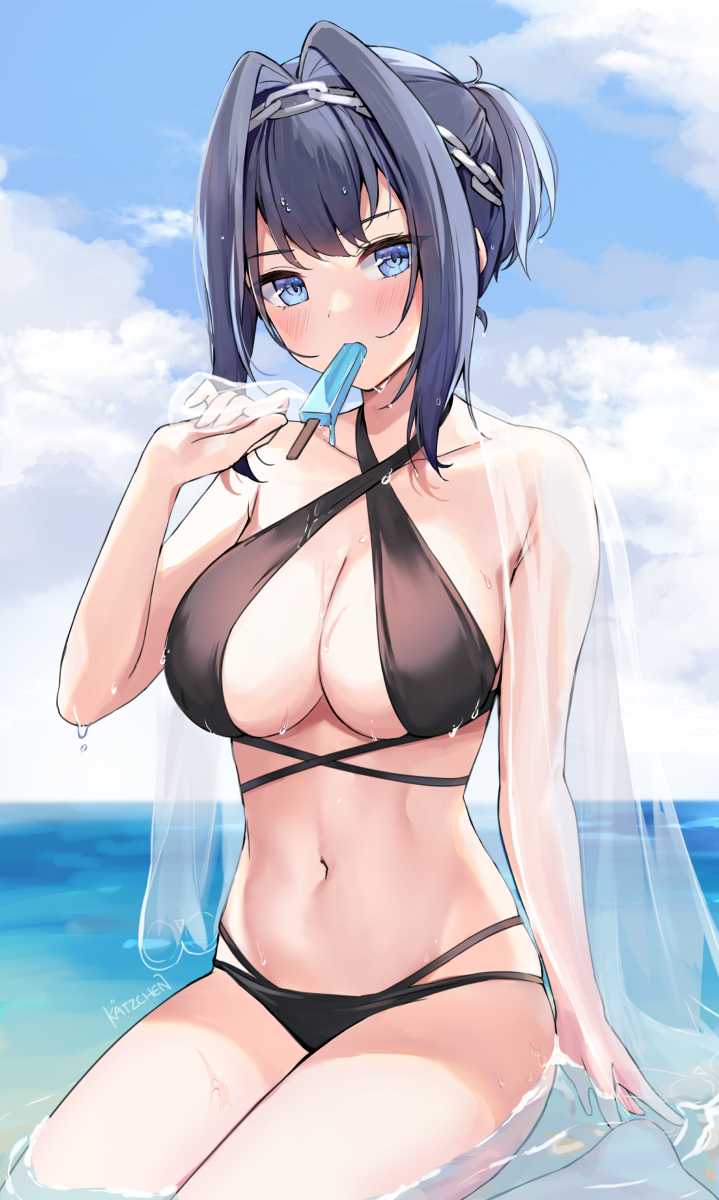 This is a pixiv picture whose title is Summer Kronii.