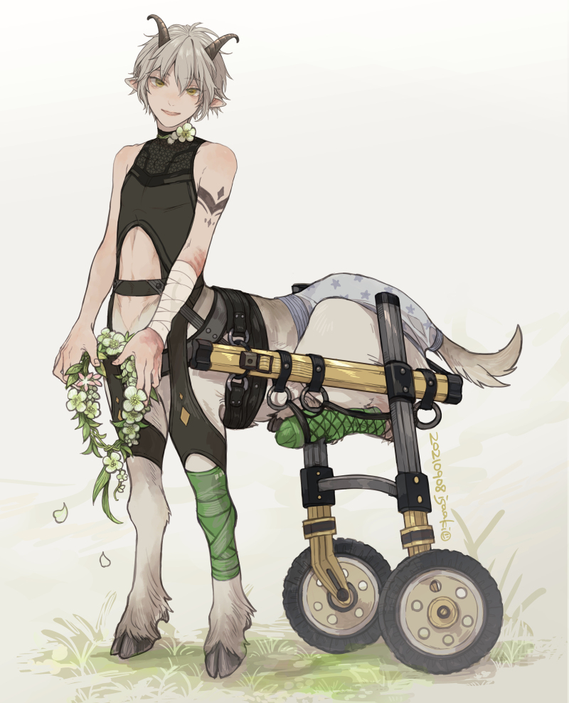 This is a pixiv picture whose title is 車椅子たうる.