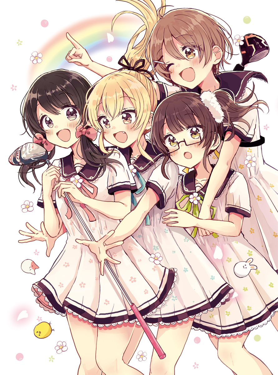 This is a pixiv picture whose title is 「すいんぐ!!」３巻「四つ子ぐらし」１巻発売！.
