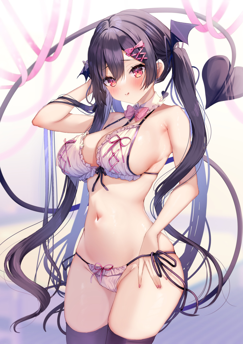 This is a pixiv picture whose title is 小悪魔リボン🎀.