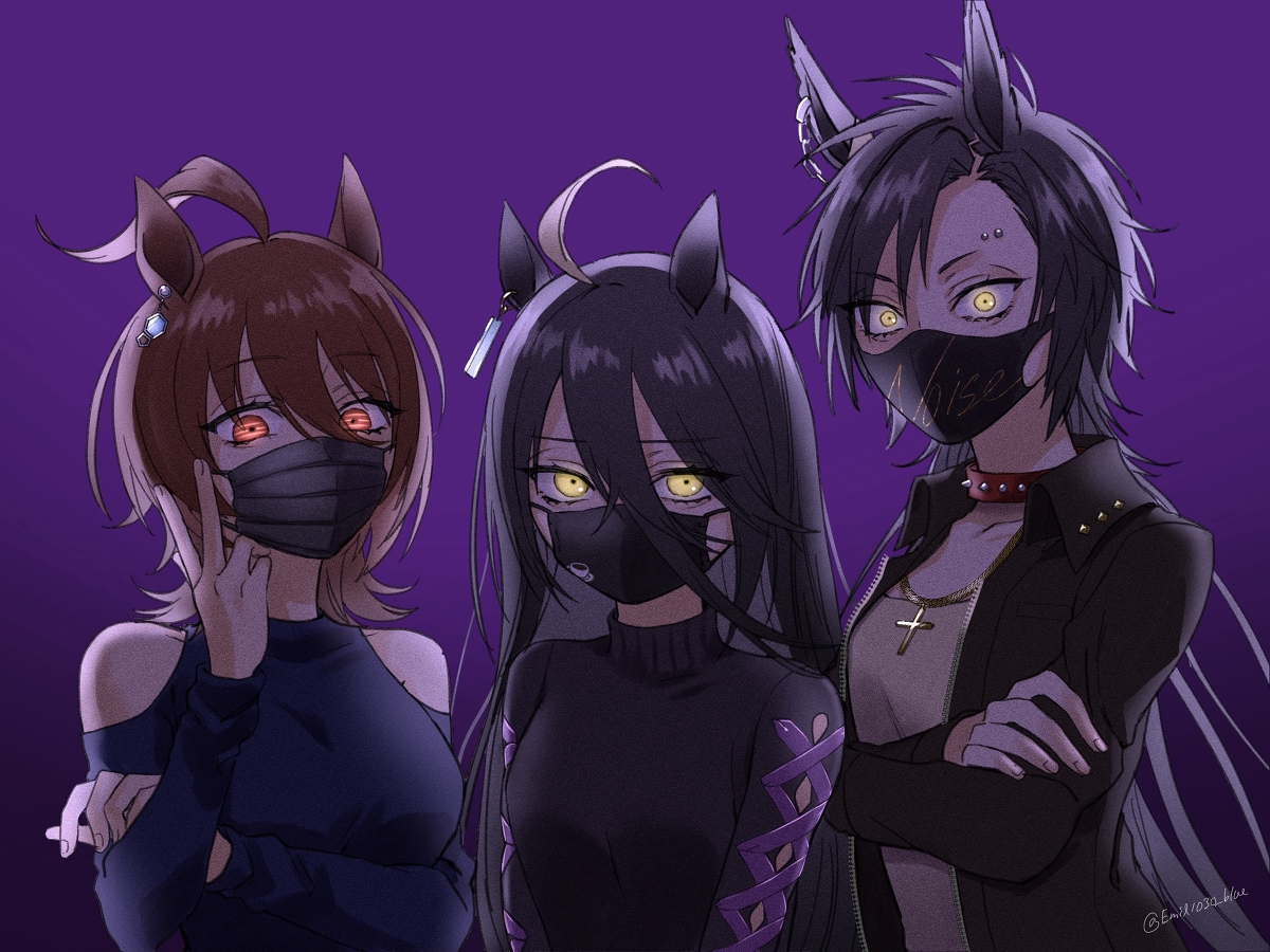 This is a pixiv picture whose title is 学園前に怖い人達がいるんですけど….