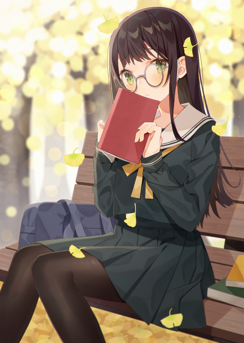 This is a pixiv picture whose title is 文学少女.