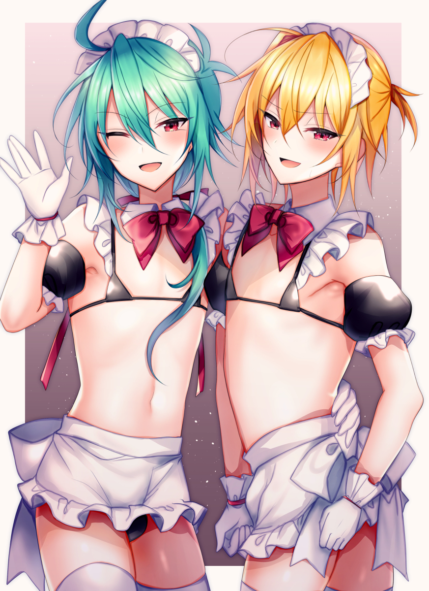 This is a pixiv picture whose title is メイドくん.