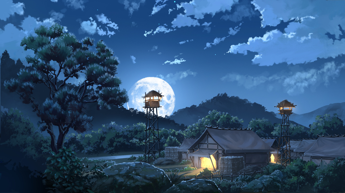 This is a pixiv picture whose title is 夜晚.