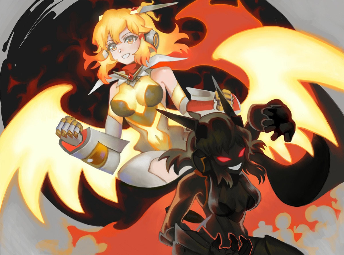 This is a pixiv picture whose title is Shade and Fire.