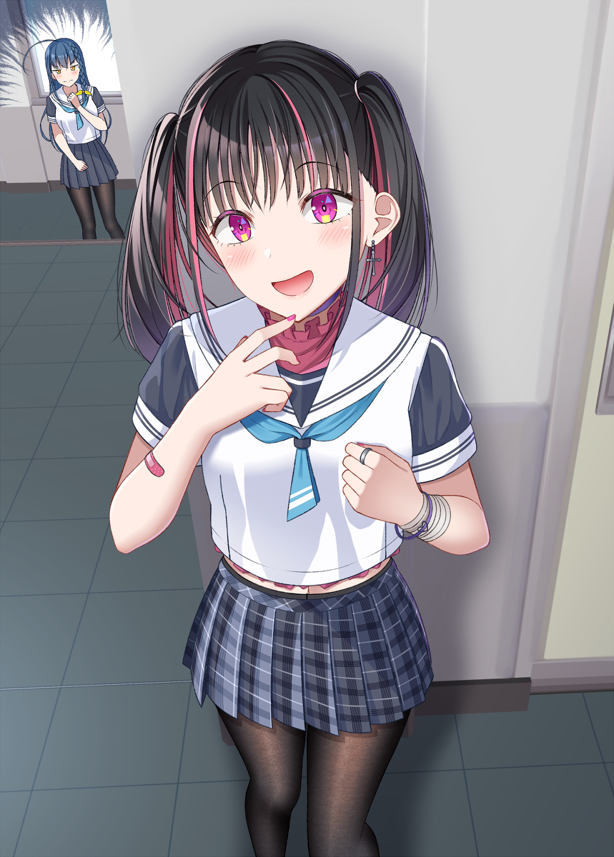 This is a pixiv picture whose title is 「学園のアイドルはぁ、わたしだよねぇ？」.