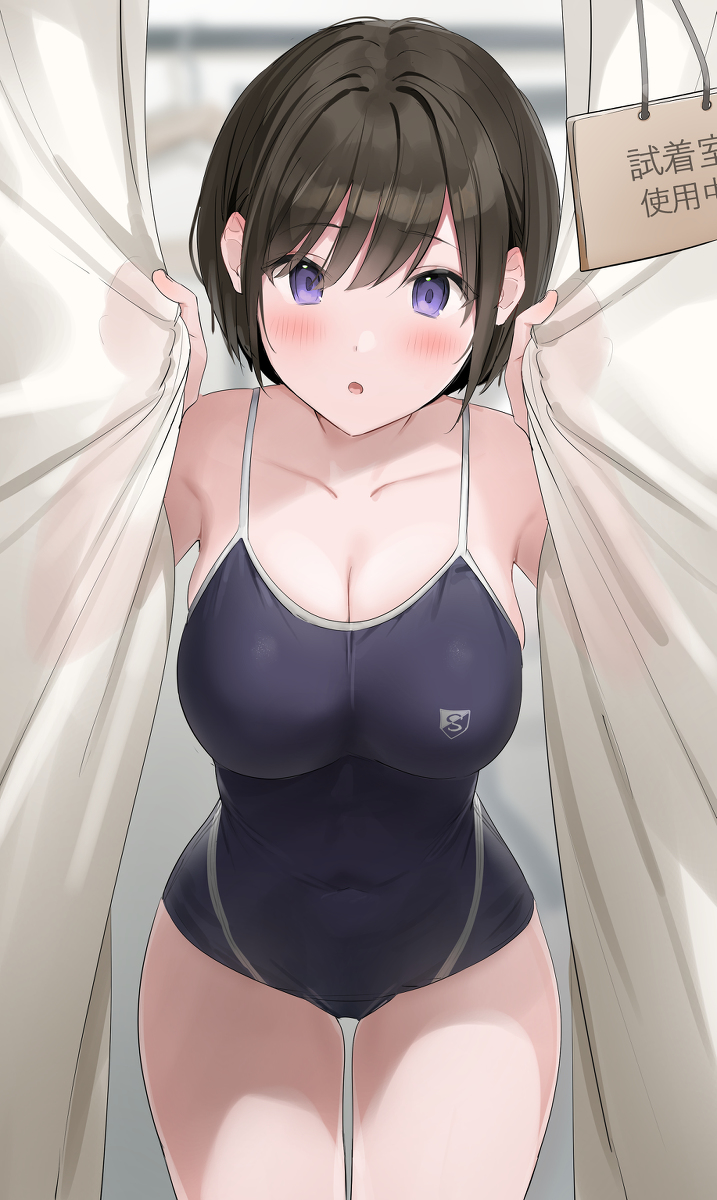 This is a pixiv picture whose title is 水着の試着👙.