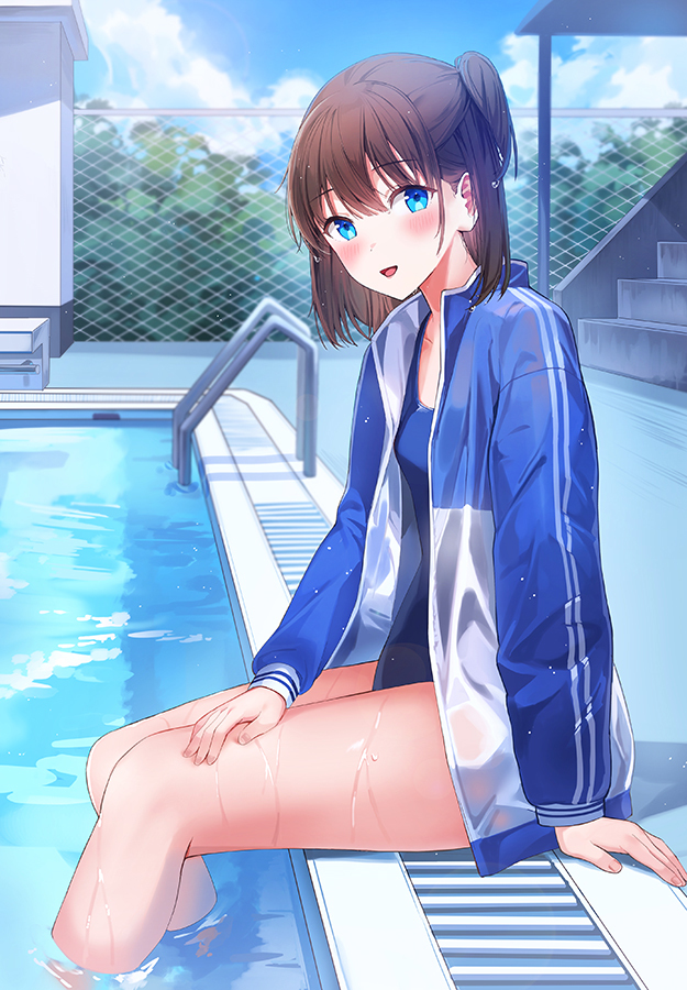 This is a pixiv picture whose title is びしょびしょになっちゃいましたね、先輩も。.