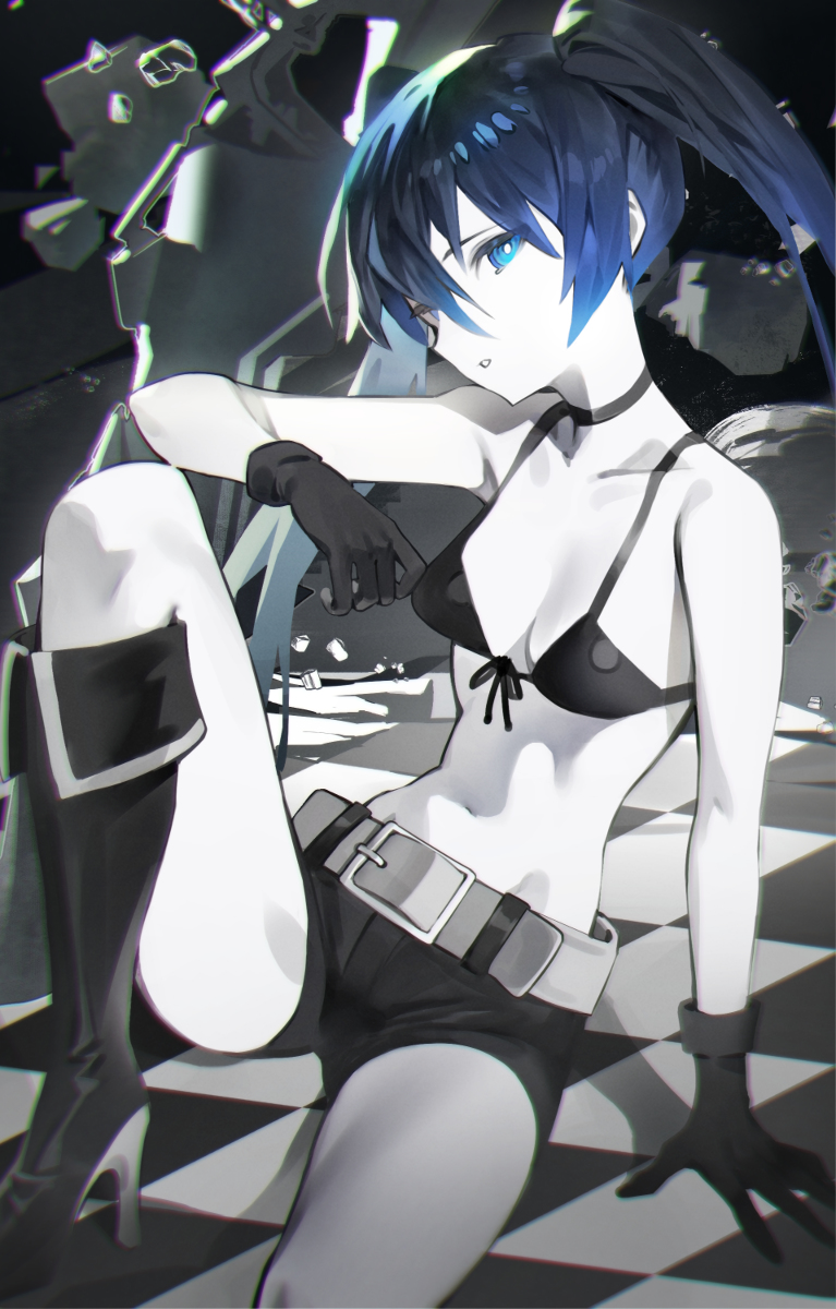 This is a pixiv picture whose title is Black Rock Shooter.