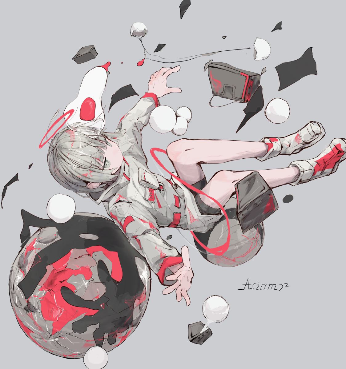 This is a pixiv picture whose title is 「月見」.