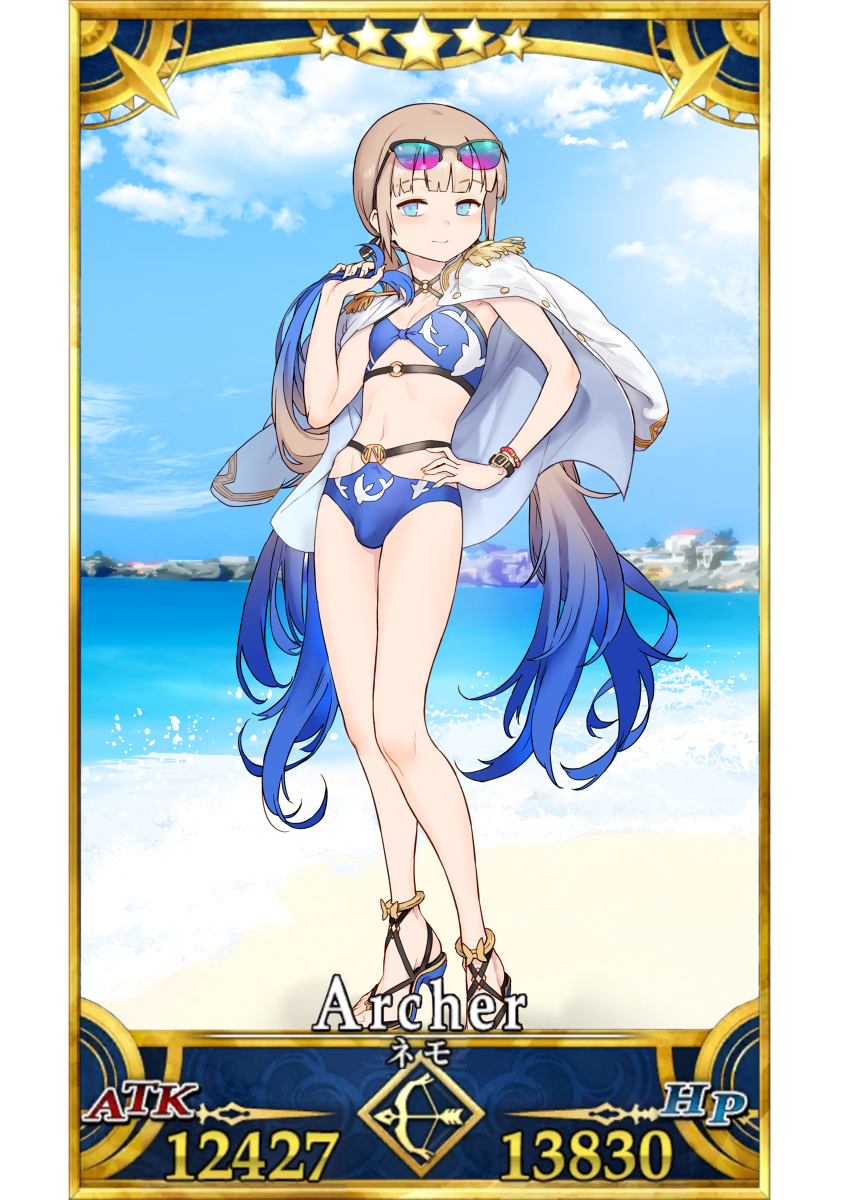This is a pixiv picture whose title is ネモちゃんの水着が欲しくて直絶描いてみた.