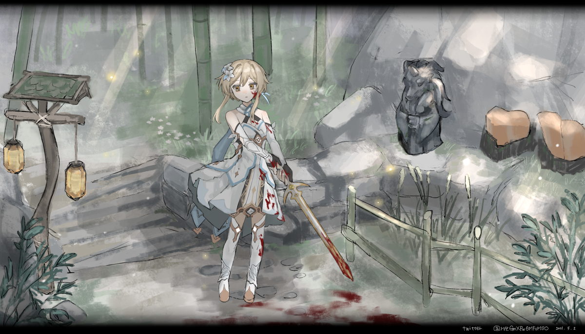 This is a pixiv picture whose title is 原神　背景ありまとめ.