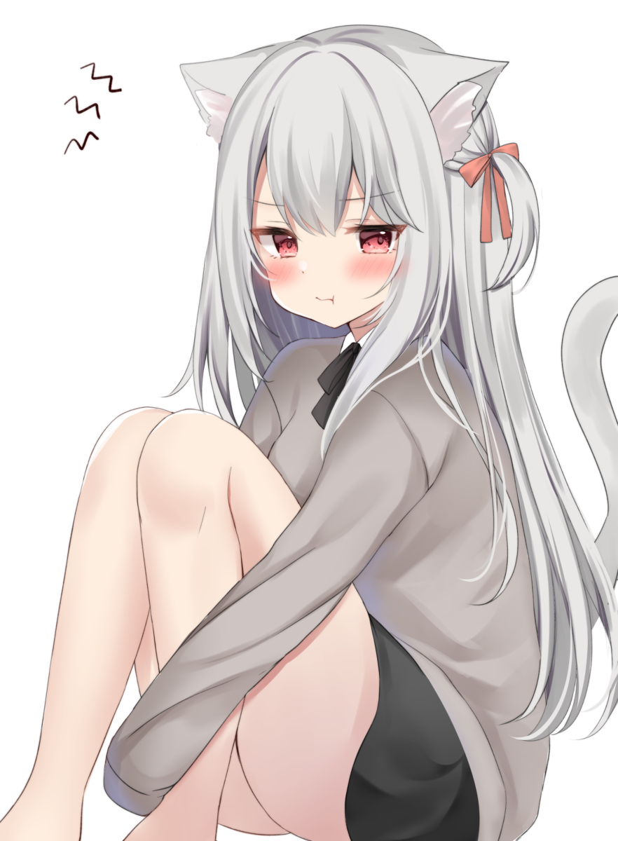 This is a pixiv picture whose title is 不機嫌なねこちゃん.