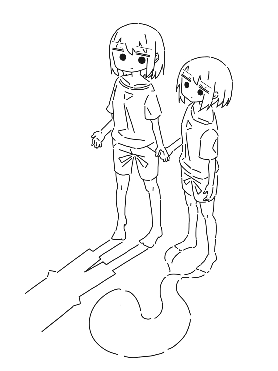 This is a pixiv picture whose title is 偽物.