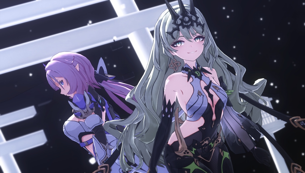 This is a pixiv picture whose title is 【崩坏3MMD】精灵和蛇蛇.