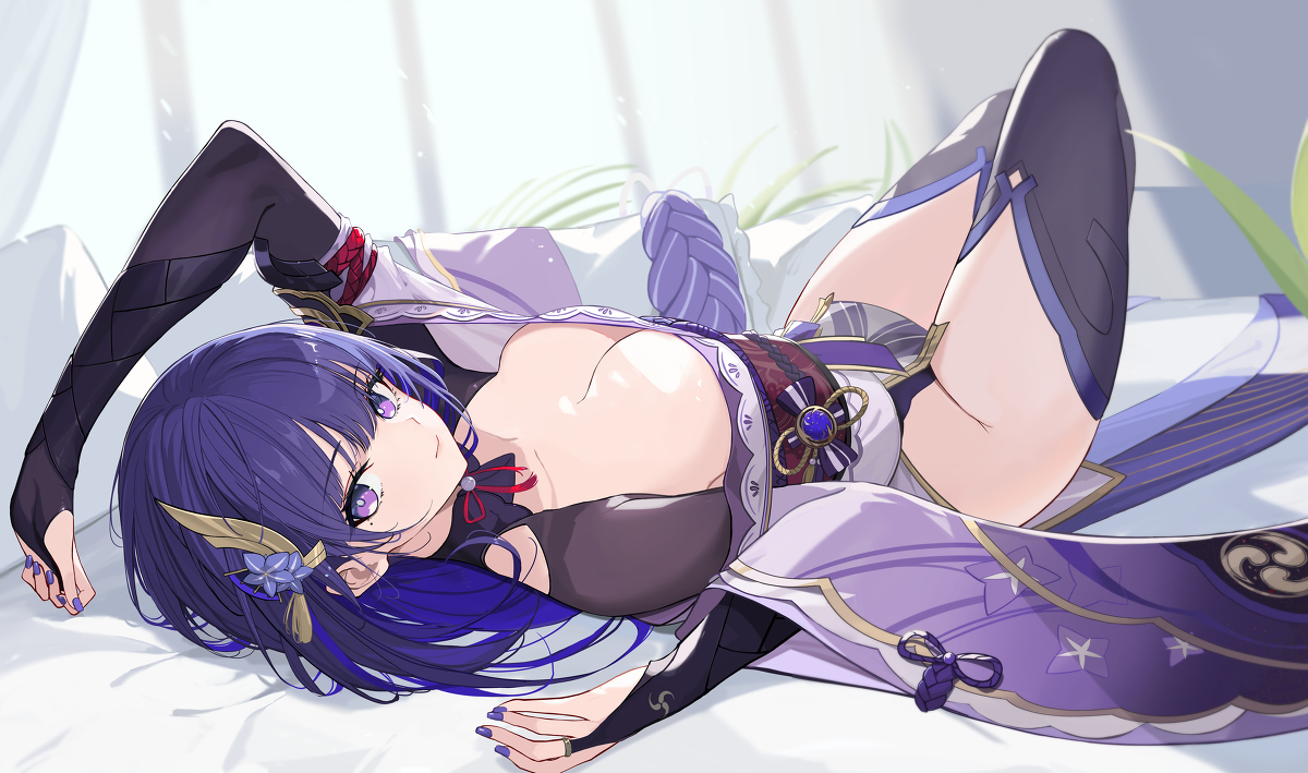 This is a pixiv picture whose title is 雷電将軍.