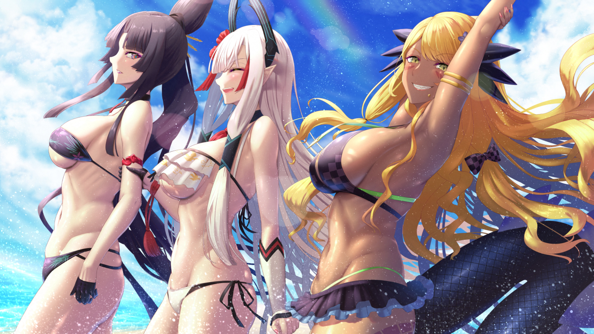 This is a pixiv picture whose title is 概念礼装水着組.