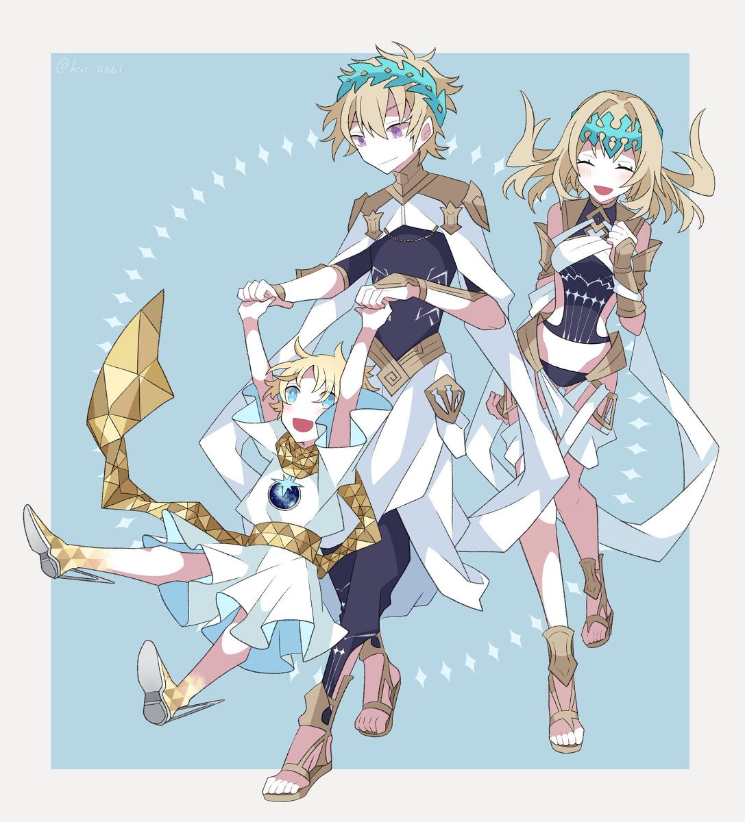 This is a pixiv picture whose title is 星の双子と星の子と.