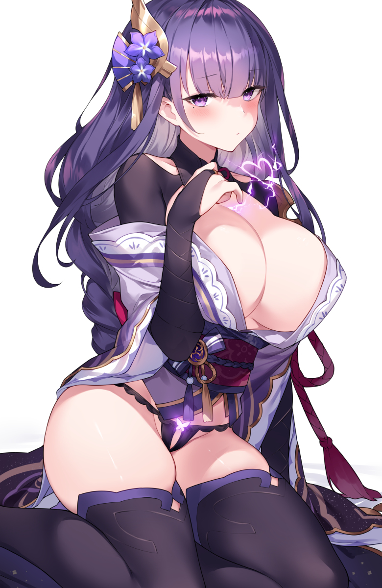 This is a pixiv picture whose title is 雷電将軍.