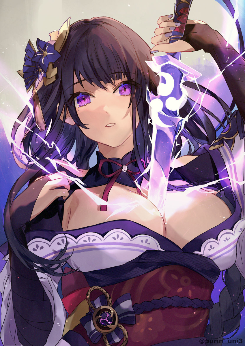 This is a pixiv picture whose title is 雷電将軍.