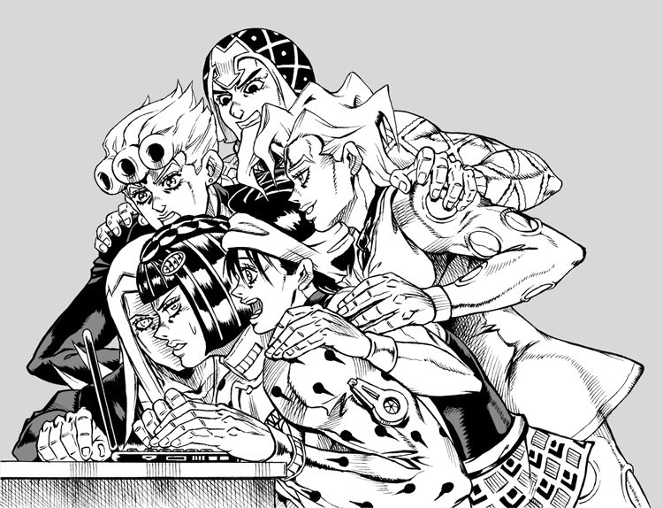 This is a pixiv picture whose title is 【5部】部下に好かれすぎて仕事ができない幹部.