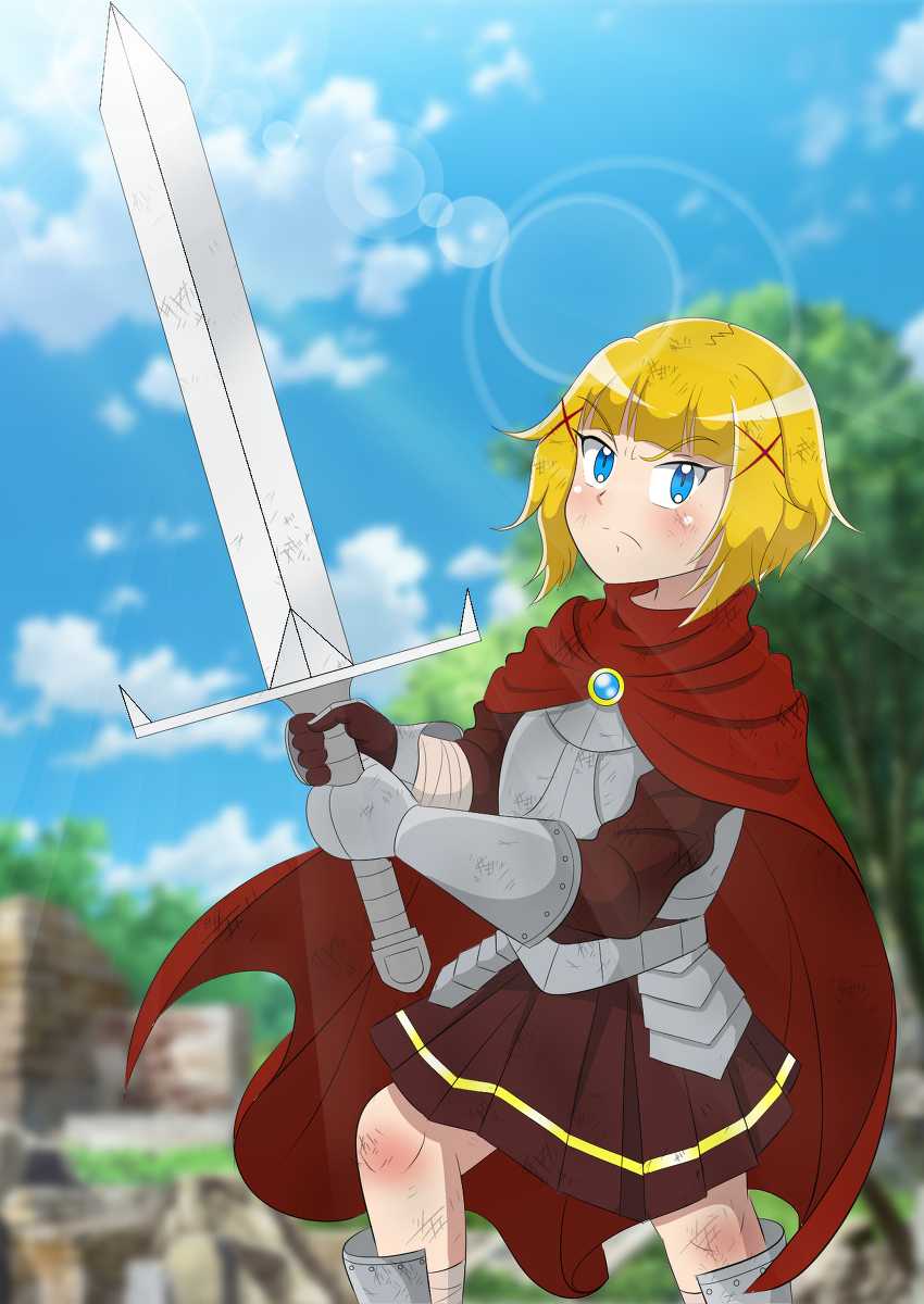 This is a pixiv picture whose title is 大剣使いの女の子.