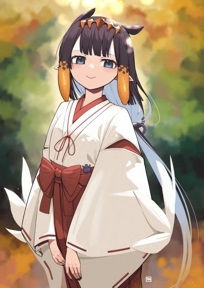 This is a pixiv picture whose title is Shrine Maiden 🐙⛩.