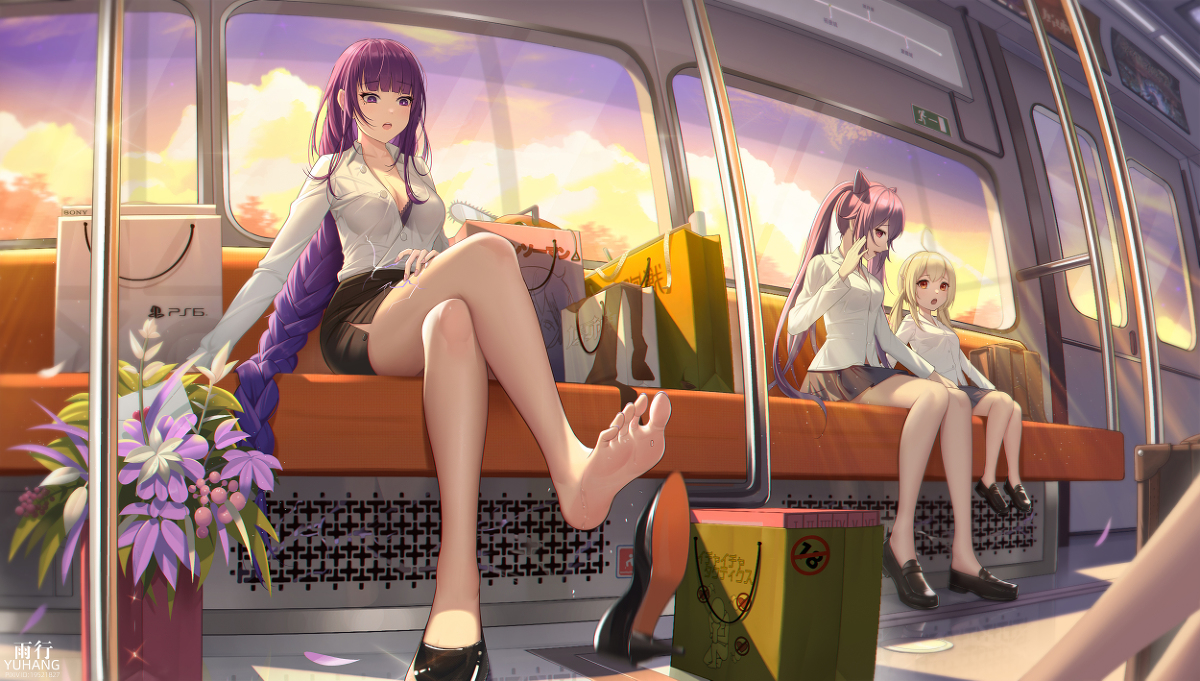 This is a pixiv picture whose title is 雷神的丝足列车（2p）.