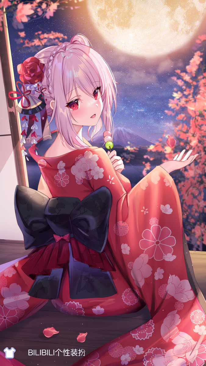 This is a pixiv picture whose title is 赏月.