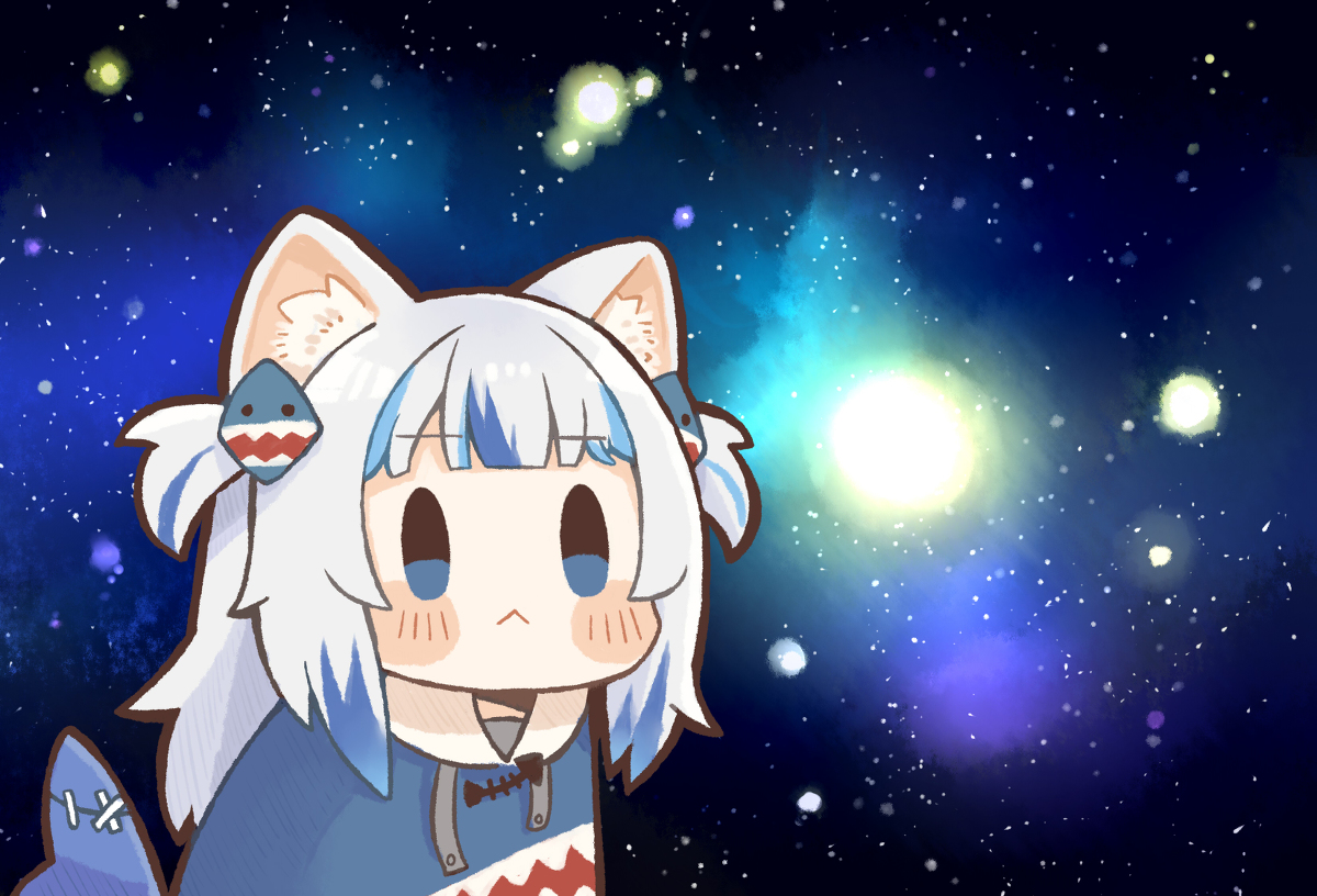 This is a pixiv picture whose title is 🦈🌌.