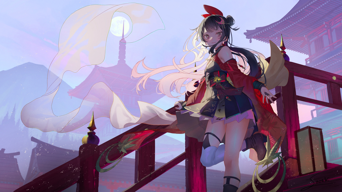 This is a pixiv picture whose title is 月.