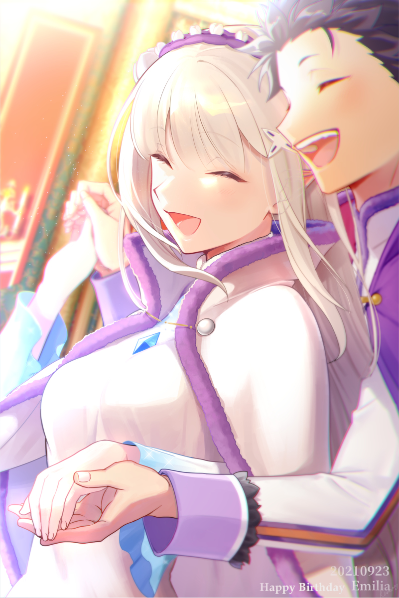 This is a pixiv picture whose title is エミリア誕生日2021.
