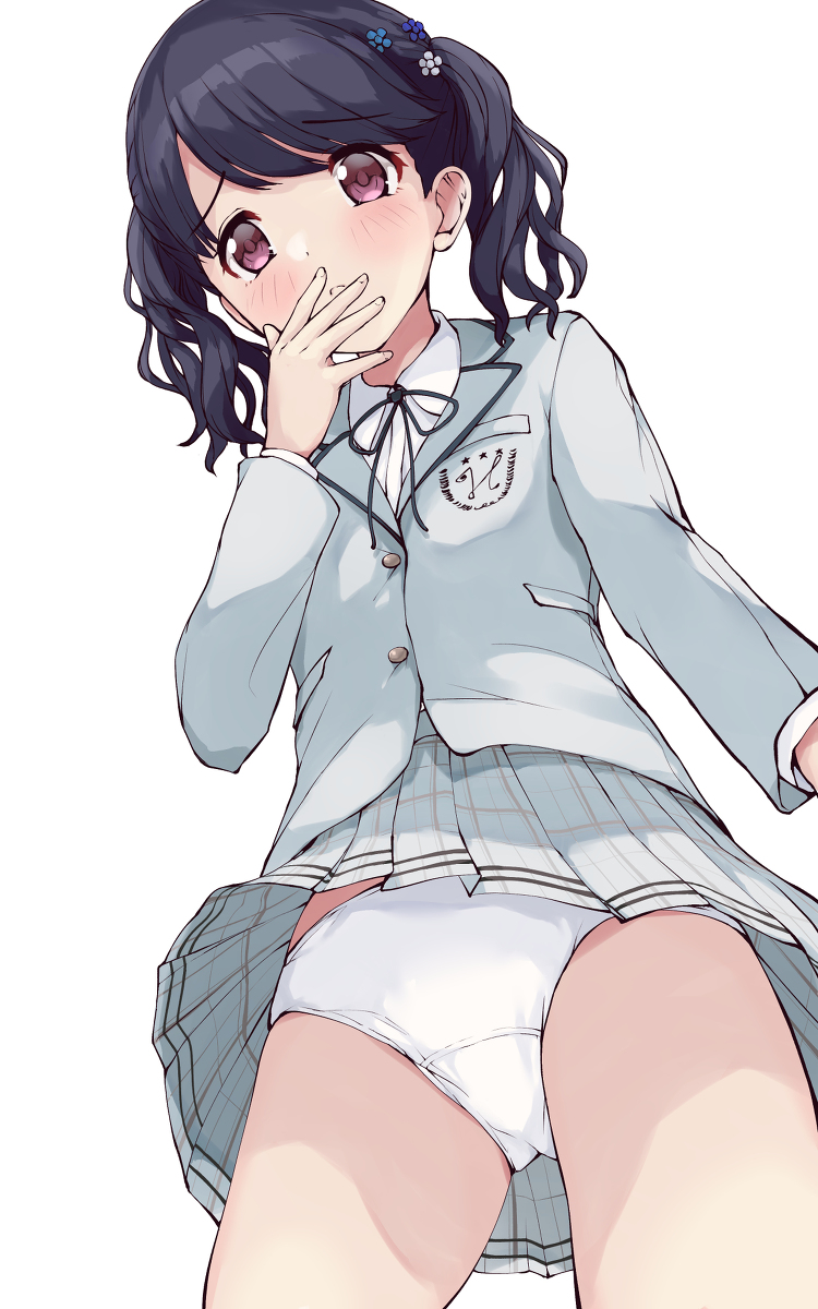 This is a pixiv picture whose title is ローアングル制服の福丸小糸.