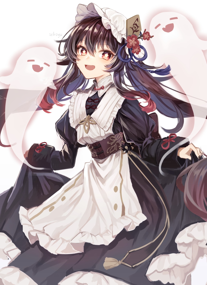 This is a pixiv picture whose title is メイド胡桃.