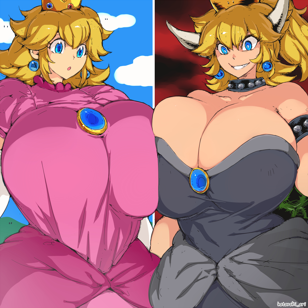 This is a pixiv picture whose title is 姫と姫.