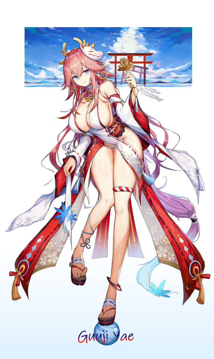 This is a pixiv picture whose title is 【Genshin】 八 重 神 子  🦊.