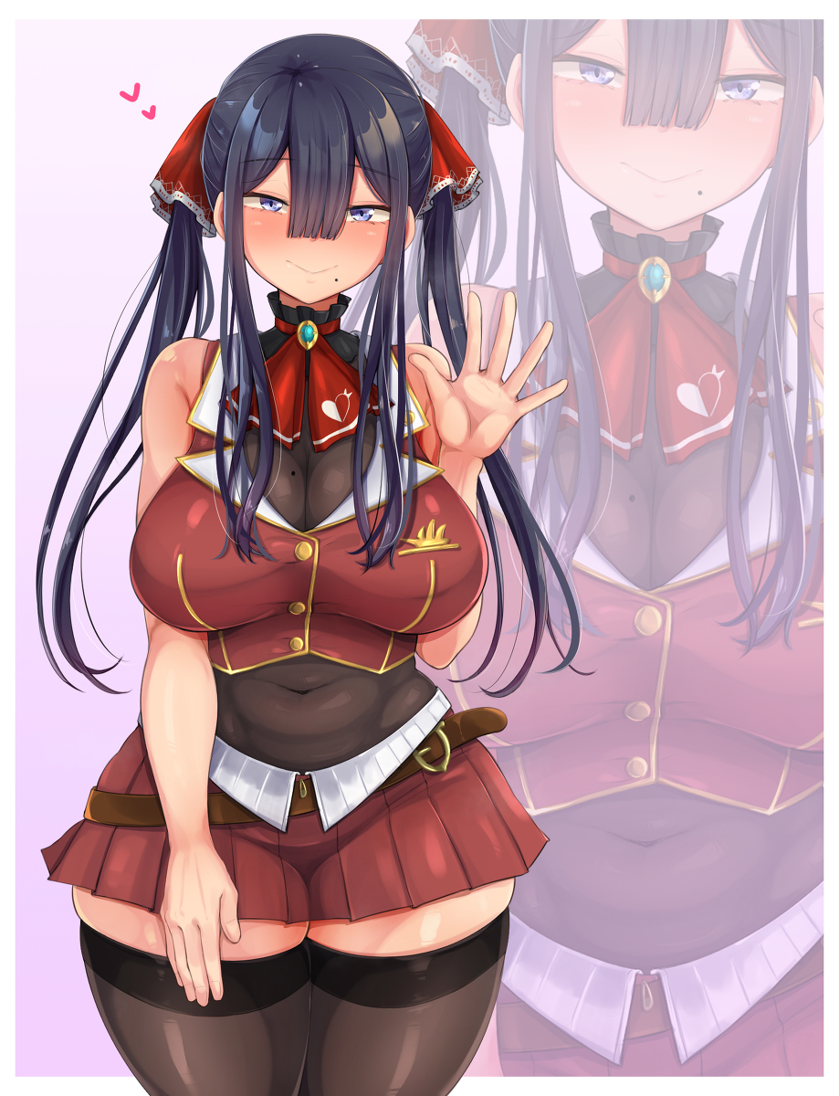 This is a pixiv picture whose title is マリン船長コスの黒沼ほのかちゃん.